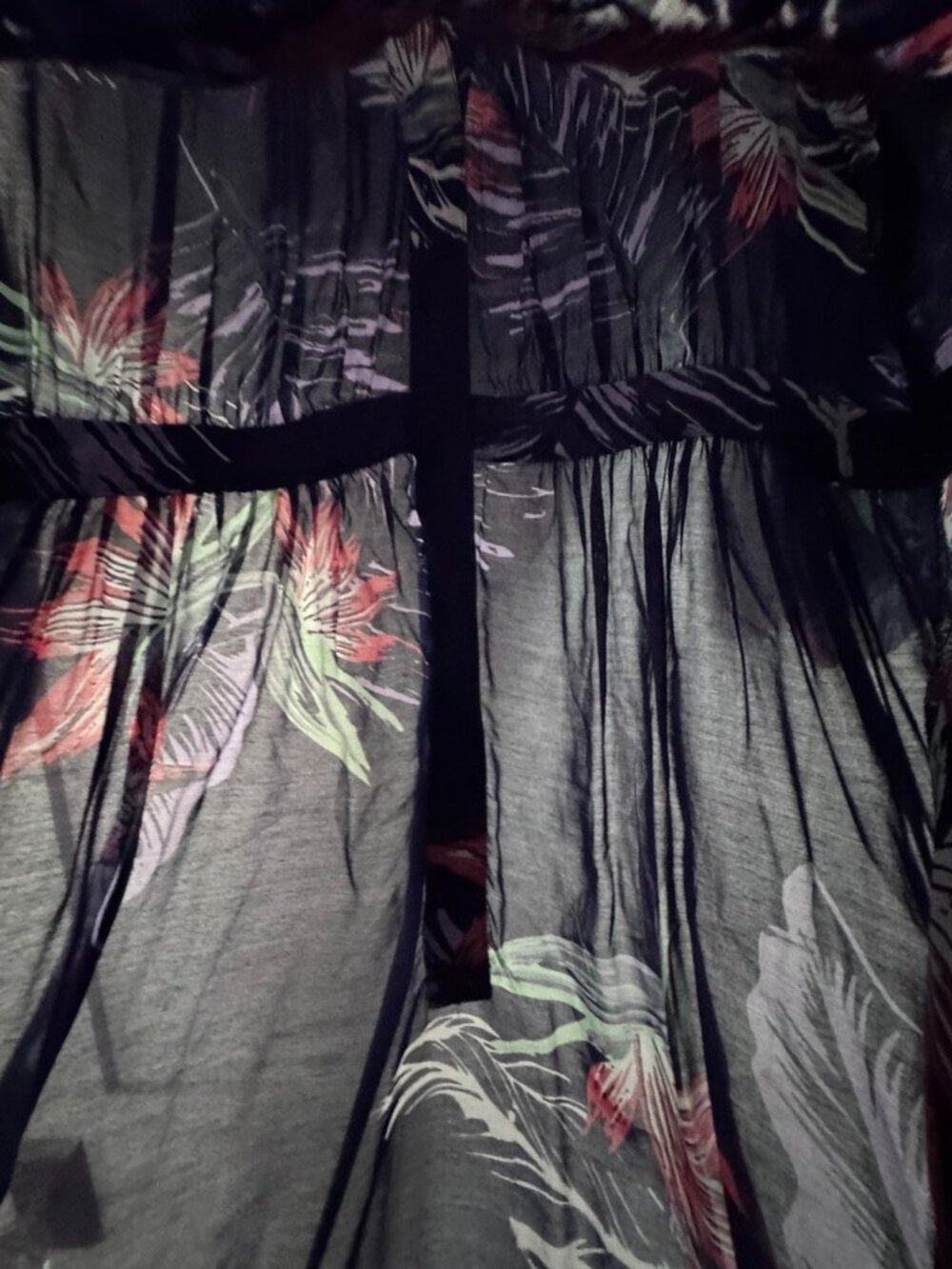 The Rose Jabberjee,Navy Tropical Floral Maxi Dress,Size:L,Sheer, NWT, Never Worn - Picture 7 of 9